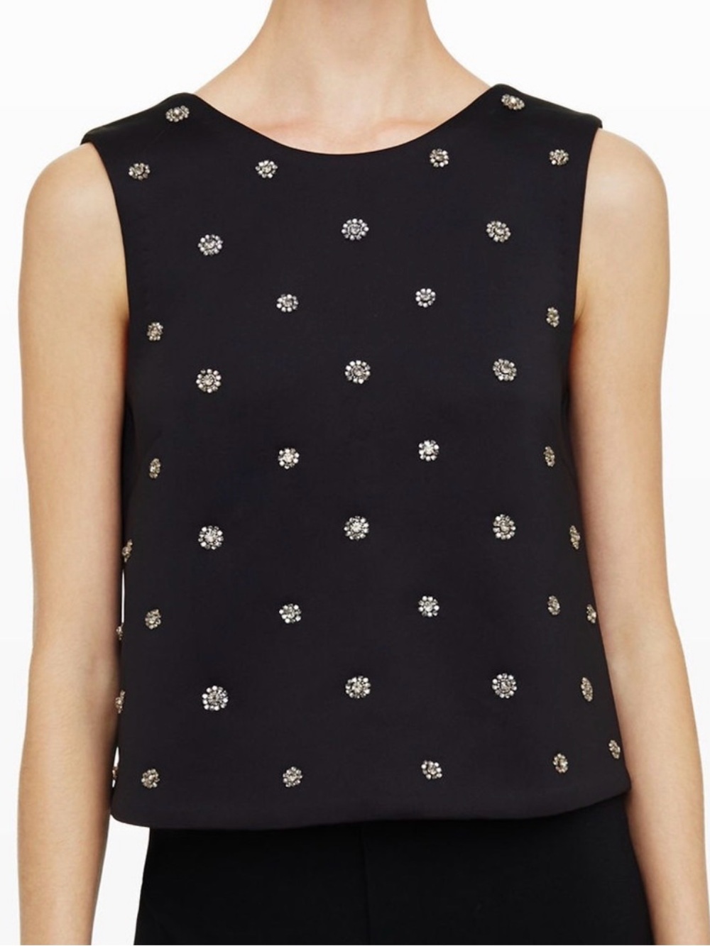 Club Monaco perl top tricot soot black